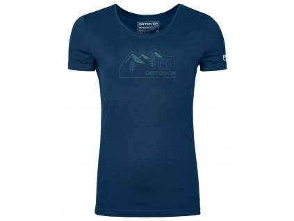 Dámské Tričko Ortovox 150 Cool Vintage Badge T-shirt Women's (Velikost L, Barva Deep Ocean)