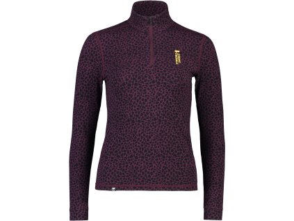 Merino triko MONS ROYALE CASCADE MERINO FLEX 200 1/4 ZIP WMNS winter leopard