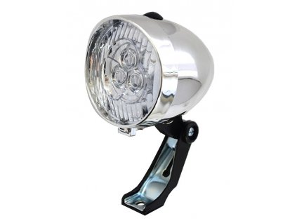 SVĚTLO NEXELO PŘEDNÍ RETRO 3LED STŘÍBRNÉ BATERIOVÉ