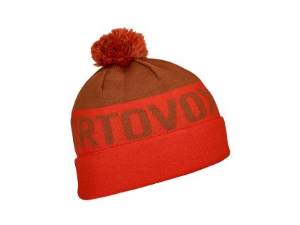 Čepice Ortovox Bobble Knit Beanie (Velikost Onesize, Barva Hot Orange)