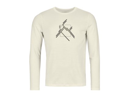 Pánské  Tričko Ortovox 185 Merino Mtn Cutout Long Sleeve Men's (Velikost L, Barva Non Dyed)