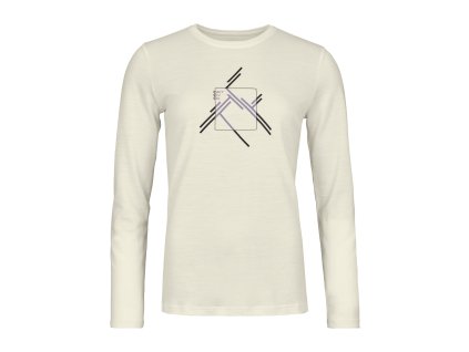 Dámské Tričko Ortovox 185 Merino Mtn Cutout Long Sleeve Women's (Velikost XS, Barva Non Dyed)