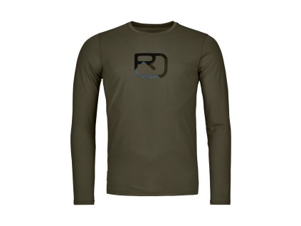 Pánské  Tričko Ortovox 150 Cool Mtn Silhouette Long Sleeve Men's (Velikost L, Barva Dark Wild Herbs)
