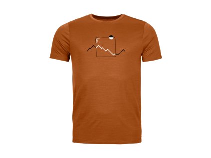 Pánské  Tričko Ortovox 150 Cool Peak Focus T-Shirt Men's (Velikost S, Barva Bristle Brown)