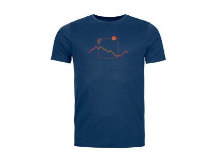 Pánské  Tričko Ortovox 150 Cool Peak Focus T-Shirt Men's (Velikost XXL, Barva Deep Ocean)