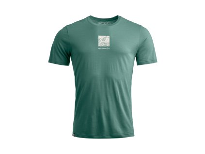 Pánské  Tričko Ortovox 120 Cool Tec Abstract T-shirt Men's (Velikost L, Barva Arctic Grey)