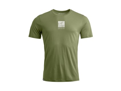 Pánské  Tričko Ortovox 120 Cool Tec Abstract T-shirt Men's (Velikost S, Barva Wild Herbs)