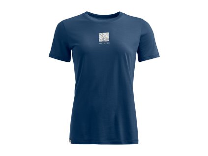 Dámské Tričko Ortovox 120 Cool Tec Abstract T-shirt Women's (Velikost M, Barva Deep Ocean)