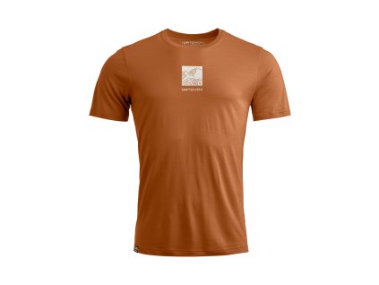 Pánské  Tričko Ortovox 120 Cool Tec Abstract T-shirt Men's (Velikost M, Barva Bristle Brown)