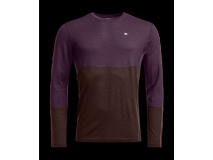 Pánské  Tričko Ortovox 185 Rock'N'Wool Long Sleeve Men's (Velikost L, Barva Dark Wild Berry)