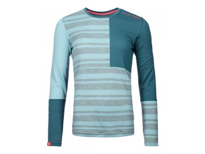 Dámské Termoprádlo Ortovox W's 185 Rock'n'Wool Long Sleeve (Barva Ice Waterfall, Velikost XL)