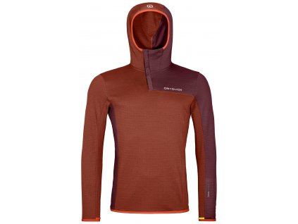 Pánský Fleece Ortovox Fleece Light Grid Sn Hoody - oranžový