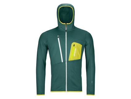 Pánský Fleece Ortovox Fleece Grid Hoody - zelený (Velikost M, Barva zelená)