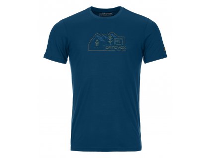 Pánské  Tričko Ortovox 140 Cool Vintage Badge T-Shirt - modré