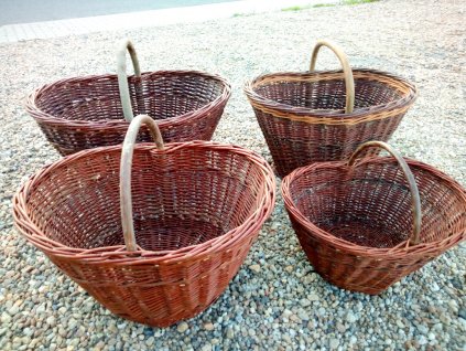 Košíky bramboráky pevné oválné s dřevěným uchem