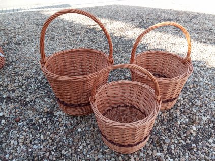 Košík kulatý trháček s pruhem - 3 velikosti