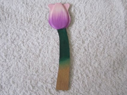 0008969 magnet tulipan se stonkem fialovo ruzovy