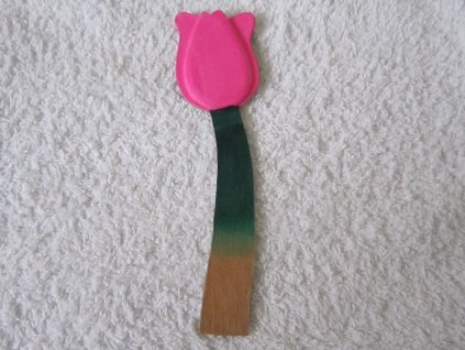 0008977 magnet tulipan se stonkem ostre ruzovy