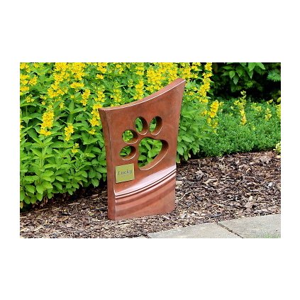 Pomník pro mazlíčka - Tlapka Červeno-černá - Náhrobek pro psa či kočku - Zvířecí náhrobek