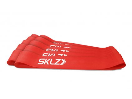 SKLZ Mini Bands - Red, posilovací smyčka červená (střední), 10 ks