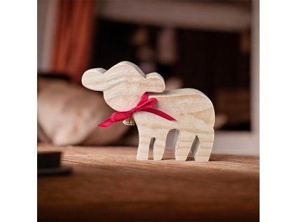 Drevený baranček so zvončekom