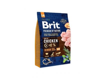 Brit Premium by Nature dog Senior S+ M 3 kg