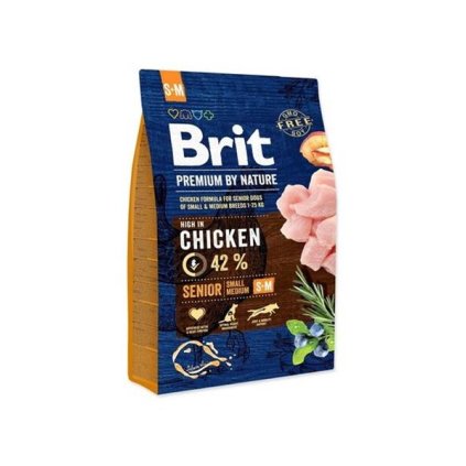 Brit Premium by Nature dog Senior S+ M 3 kg