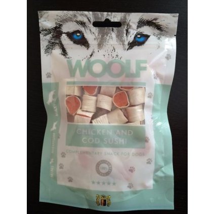 Pamlsok Woolf Dog Chicken & Codfish sushi 100 g