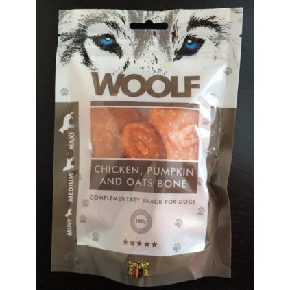 Pamlsok Woolf Dog Chicken & Pumpkin & Oats Bone 100 g