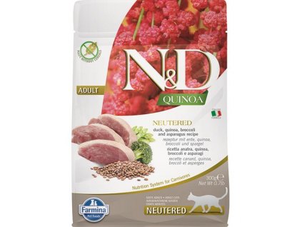 Farmina N&D cat QUINOA (GF) adult, neutered, duck, broccoli & asparagus 0,3 kg