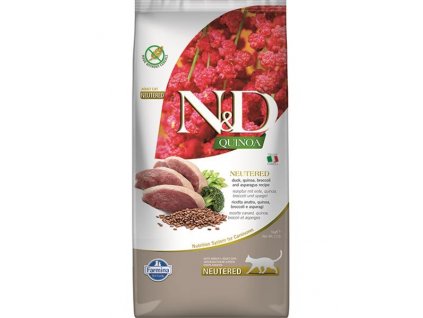 Farmina N&D cat QUINOA (GF) adult, neutered, duck, broccoli & asparagus 5 kg