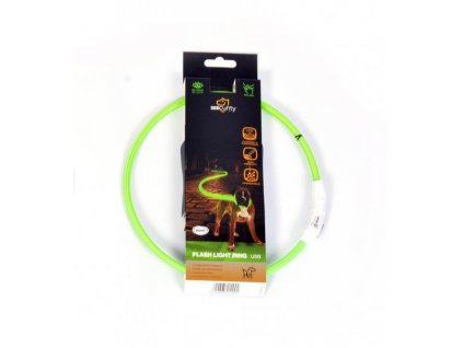Obojok DUVO+ LED Svietiaci dog zelený nylonový 45 cm