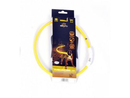 Obojok DUVO+ LED Svietiaci dog žltý nylonový 45 cm