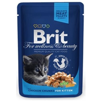 BRIT Premium cat Kapsička Kitten Chicken Chunks 100 g