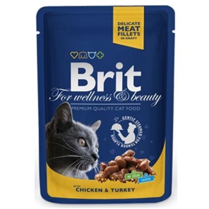 BRIT Premium cat Kapsička Adult Chicken & Turkey 100 g