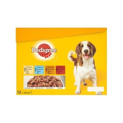 8521 mars pedigree kapsicka dog adult multipack kura jahna hydina hovadzie v zele 12 x
