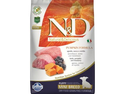 Farmina N&D dog PUMPKIN (GF) puppy mini, lamb & blueberry 7 kg