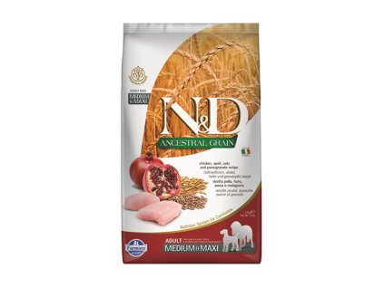 Farmina N&D dog AG adult medium & maxi, chicken, spelt, oats & pomegranate 2,5 kg