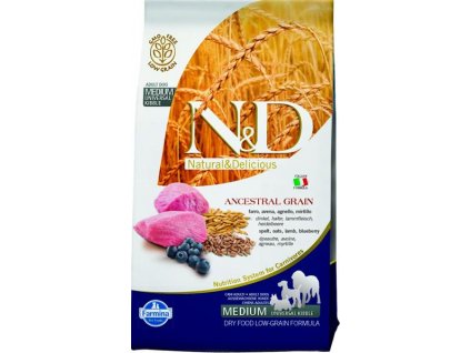Farmina N&D dog AG adult medium & maxi, lamb, spelt, oats & blueberry 2,5 kg