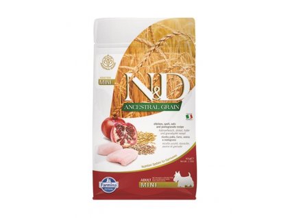 Farmina N&D dog AG adult mini, chicken, spelt, oats & pomegranate 0,8 kg