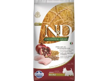 Farmina N&D dog AG adult mini, chicken, spelt, oats & pomegranate 7 kg