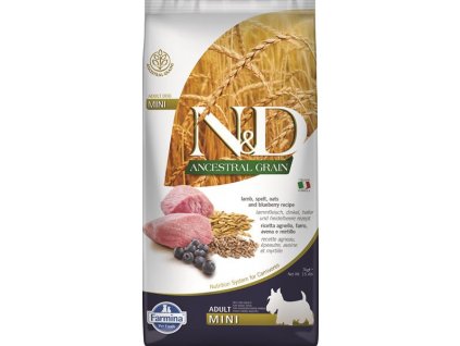 Farmina N&D dog AG adult mini, lamb, spelt, oats & blueberry 7 kg