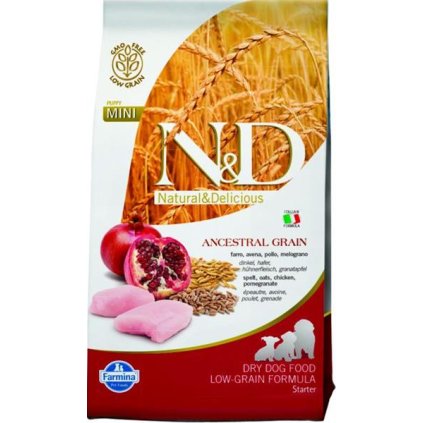 Farmina N&D dog AG puppy starter all breeds, chicken, spelt, oats & pomegrante 0,8 kg