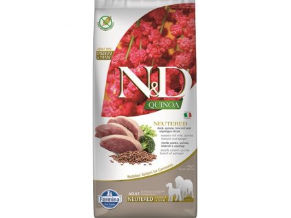 Farmina N&D dog QUINOA (GF) adult medium & maxi, neutered, duck, broccoli & asparagus 12 kg