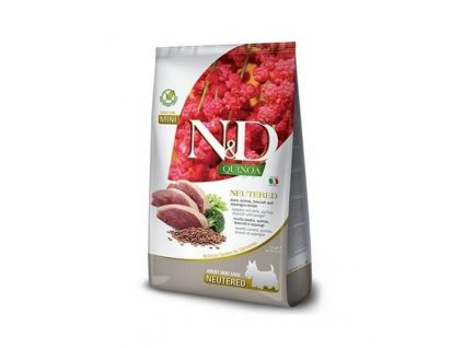 Farmina N&D dog QUINOA (GF) adult mini, neutered, duck, broccoli & asparagus 2,5 kg