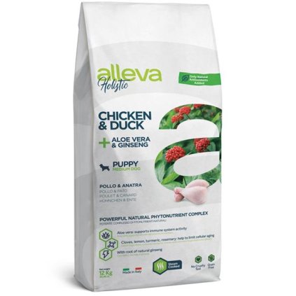 Alleva HOLISTIC dog puppy & junior medium chicken 12 kg