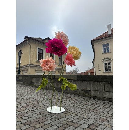 Velké papírové pivoňky na stonku - pronájem