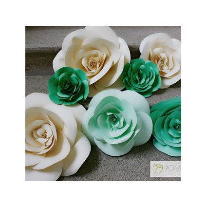 Papírové květiny - set