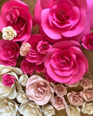 Different Paper Blooms from cardboard for a store window display 🌸 #windowdisplay #vm #design #handmadeproducts