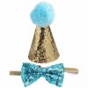 Blue and Gold Glitter Dog Birthday Party Hats and Bowties 99226